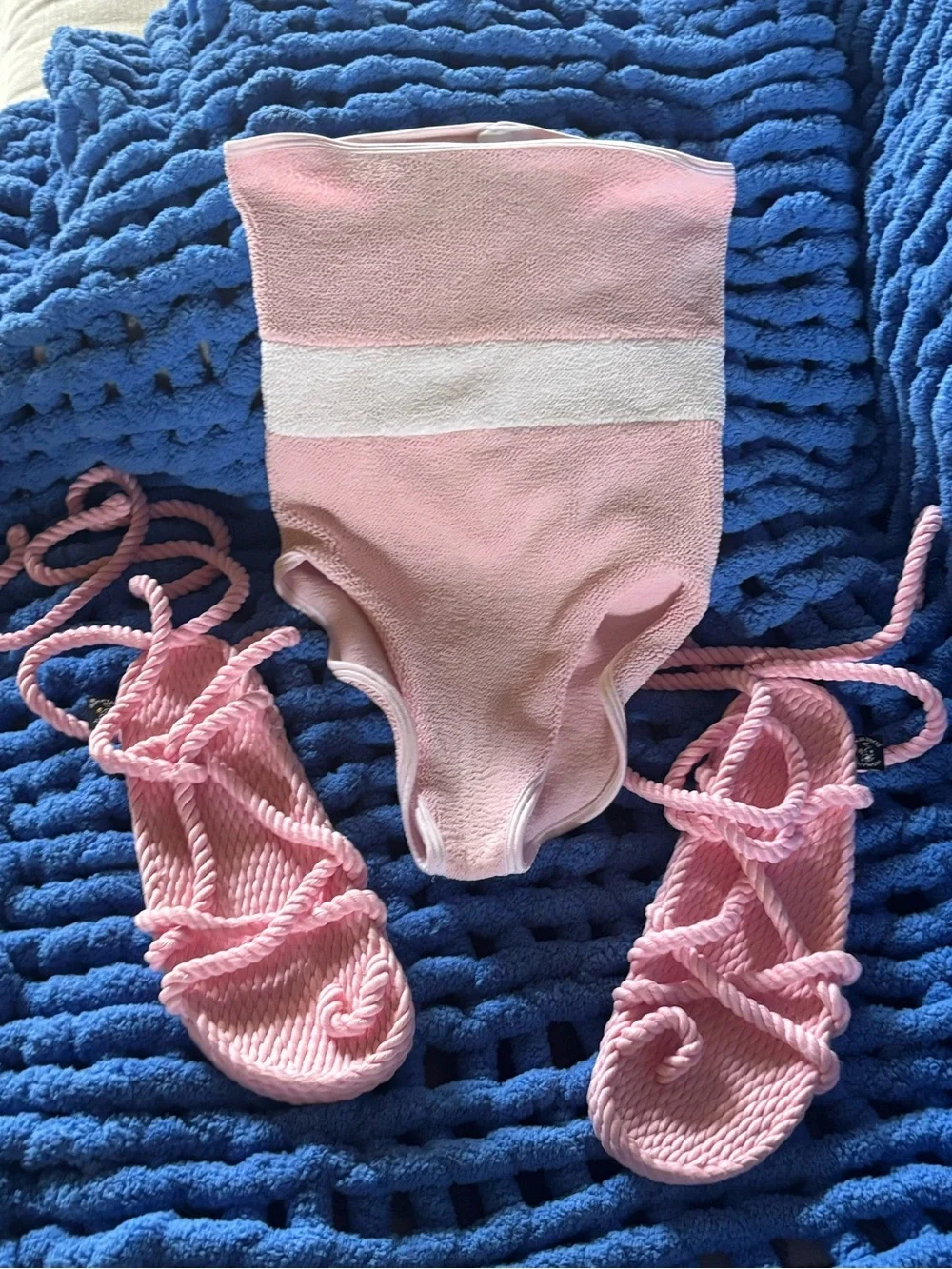 Nomadic State of Mind Pink Rope Sandals. NEW AND RARE COLOR Sz 8.5